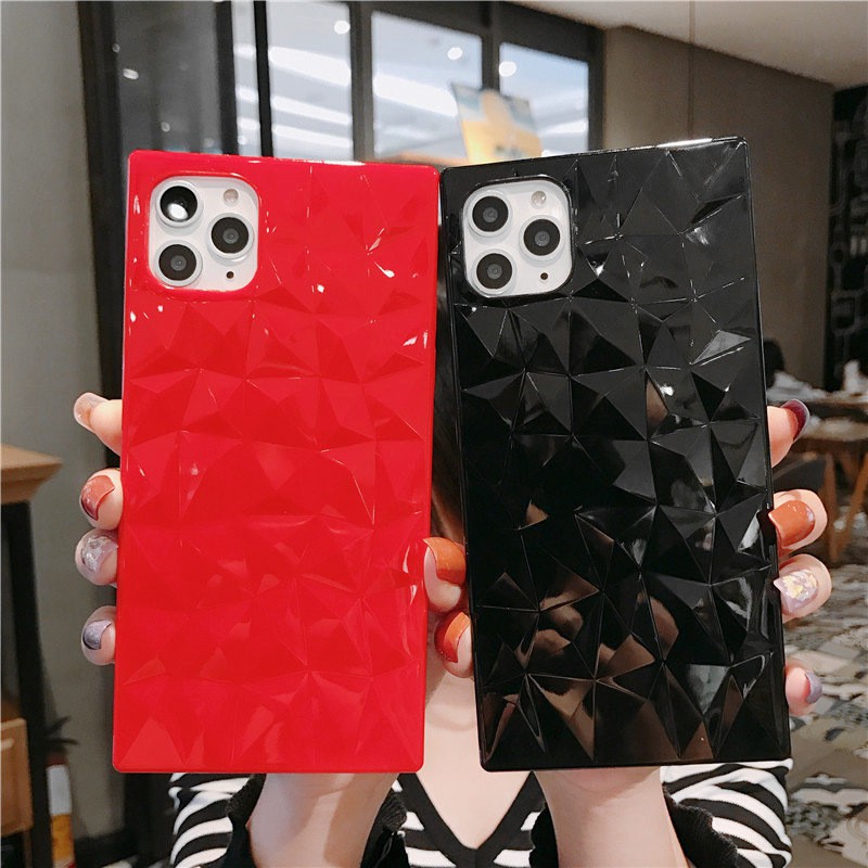 Ốp điện thoại vuông họa tiết kim cương dành cho iPhone 12 11 Pro Max XsMax XR XS X 6 6S Plus 7 8 Plus | BigBuy360 - bigbuy360.vn