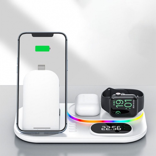 Đế sạc nhanh không dây 3 in 1 hỗ trợ sạc cho Smartphone Iphone, SamSung / Apple Airpods / Appe Watch Công suất 10W