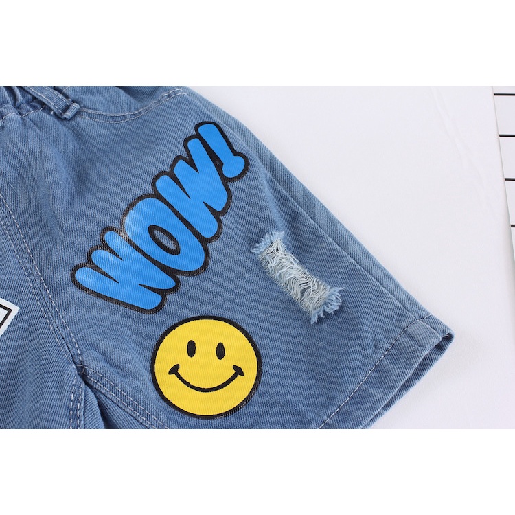 Quần short denim  họa tiết hoạt hình dễ thương phong cách cá tính cho trẻ em 1-11 tuổi