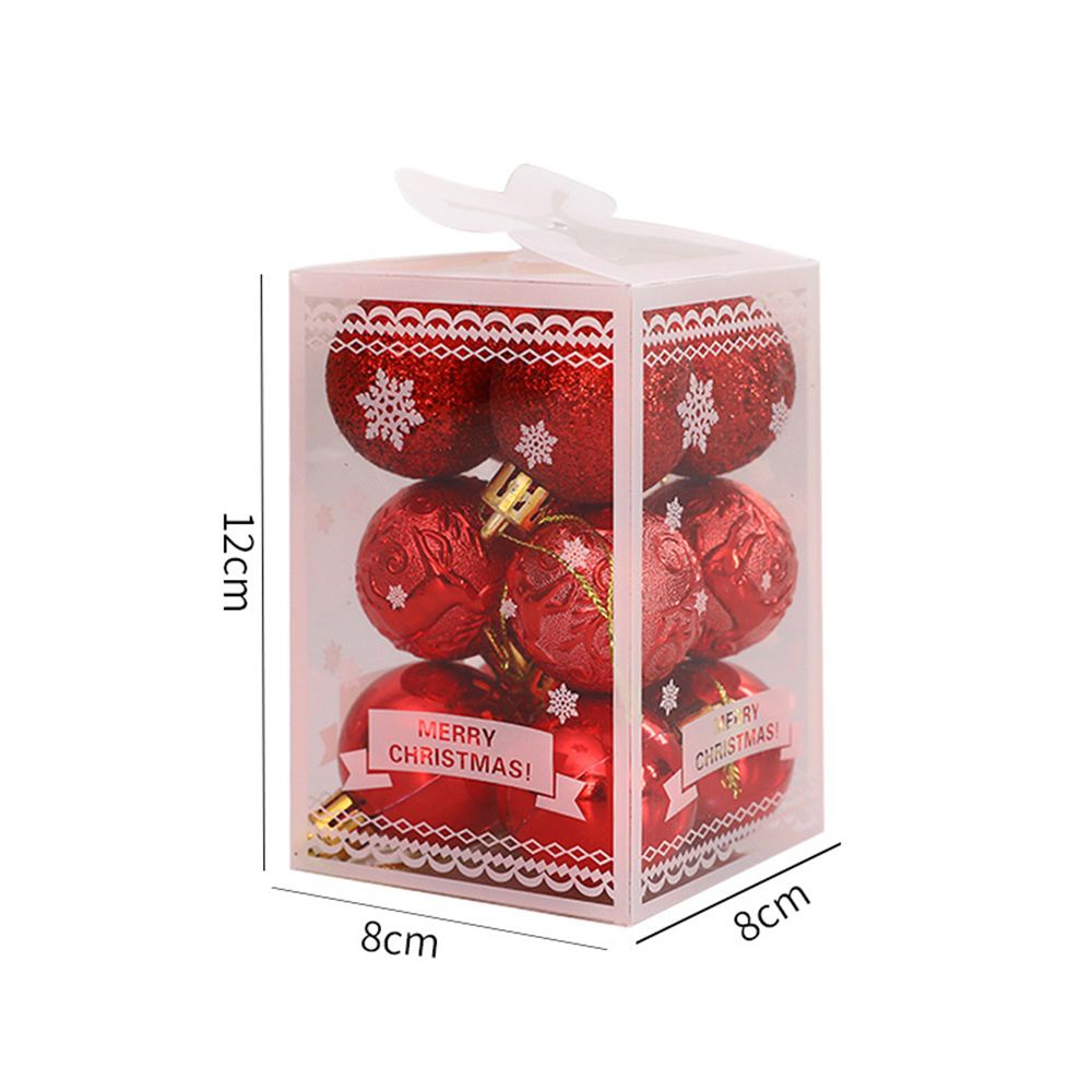 12 trái châu bằng nhựa nhiều màu chống vỡ trang trí cây thông noel tiện lợi