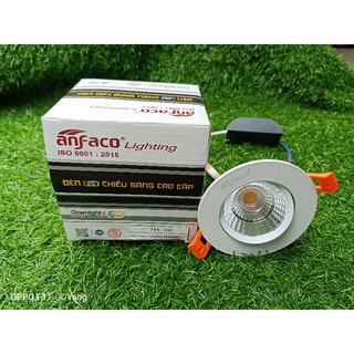 Đèn Led rọi downlight âm trần chiếu điểm, Led âm trần COB 5W Phi 70 Anfaco 734