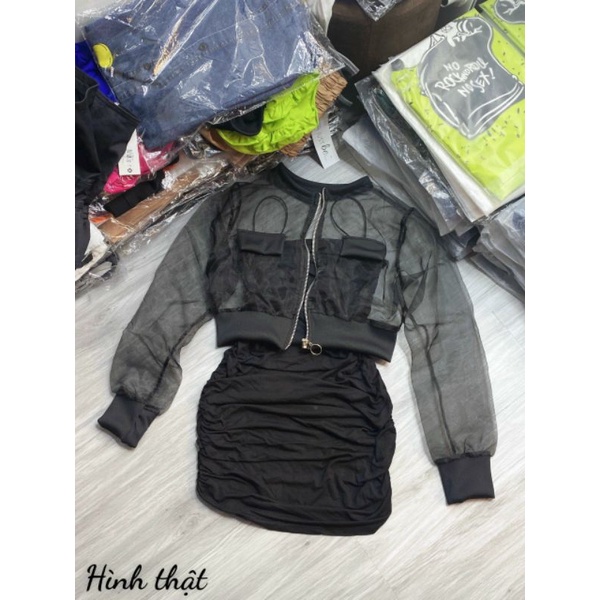 Áo khoác lưới kính sang chảnh