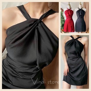 Đầm chéo cổ form ngắn
