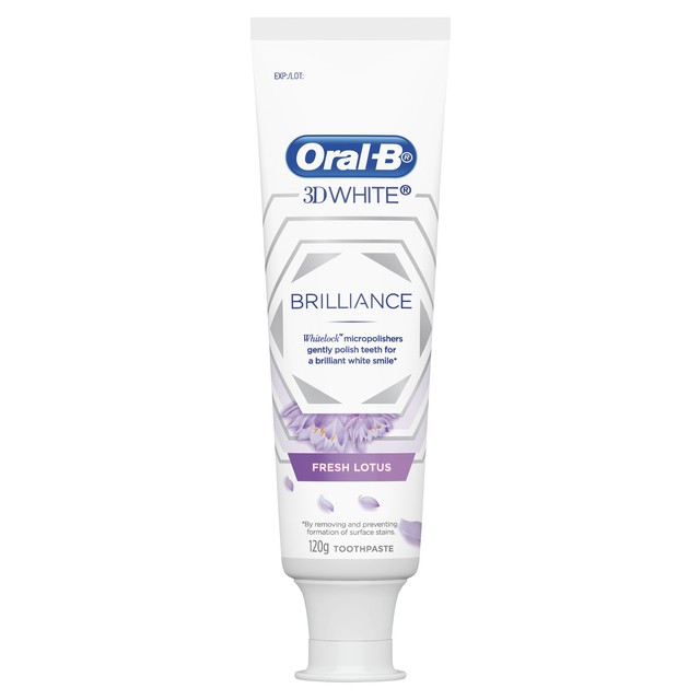 Kem Đánh Răng ORAL-B 3D White Brilliance Fresh Lotus/Charcoal 120G Làm Trắng Vượt Trội - Chính Hãng