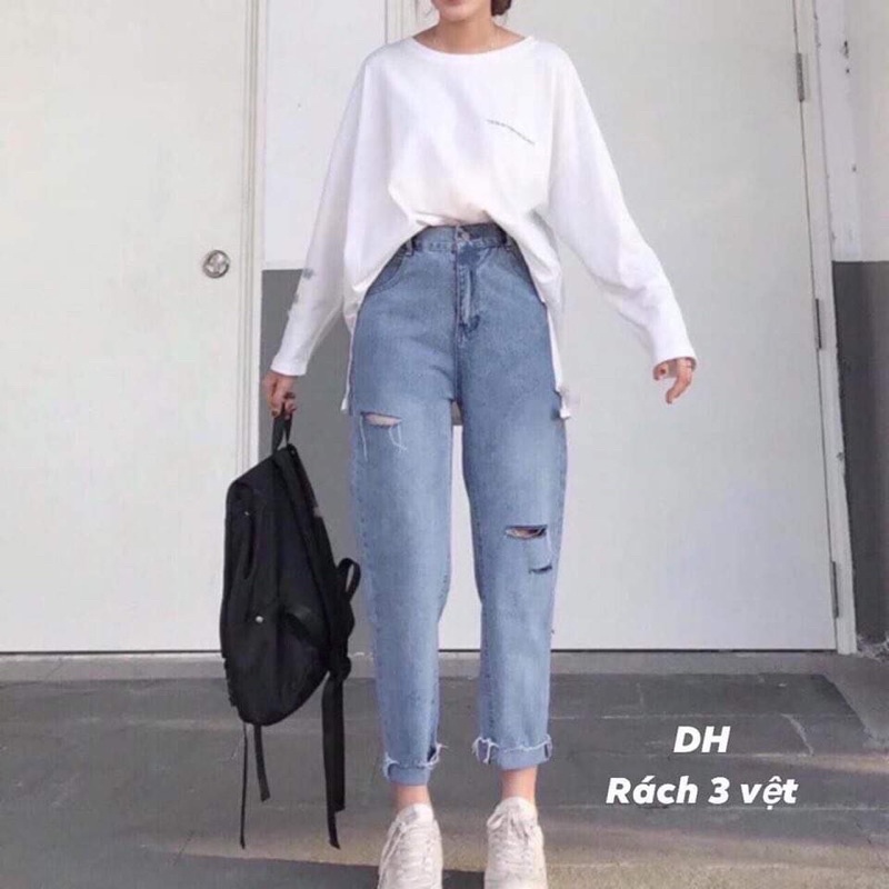 QUẦN BÒ BAGGY XANH RÁCH