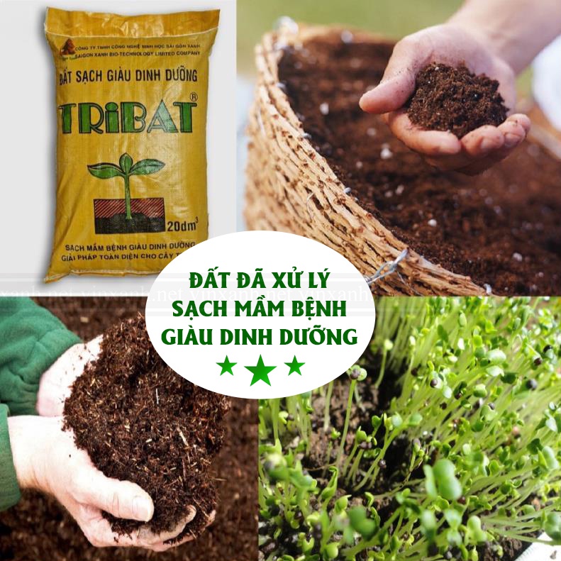 1kg Đất Trồng Cây Sinh Học Sạch Khuẩn Giàu Dinh Dưỡng TRIBAT - Khu Vườn Ban Công