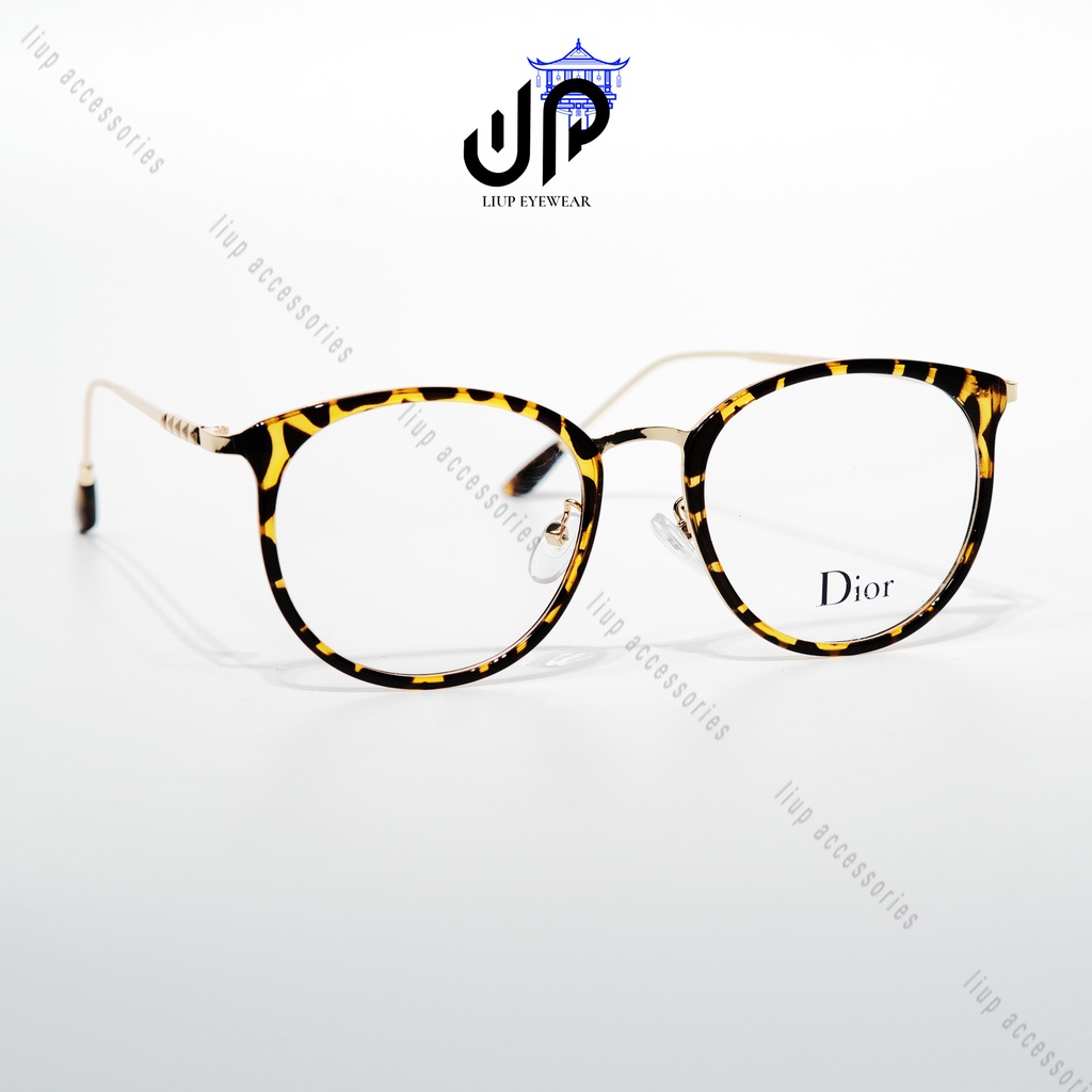 Gọng kính cận tròn Liup Eyewear càng kim loại, chắc chắn, có thể cắt cận 9228