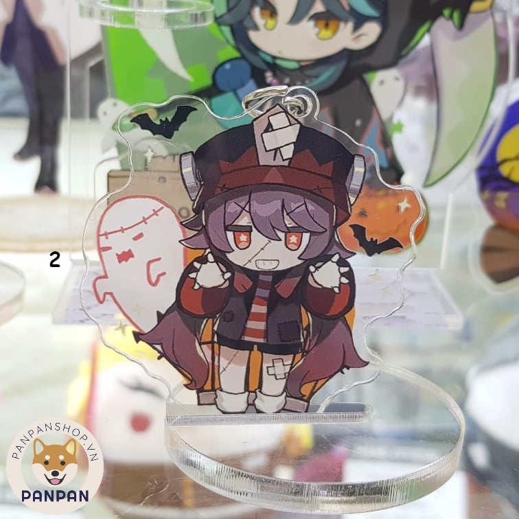 Móc khóa Anime Genshin Impact Halloween (6cm) Hutao, Mona, Childe. Xiao, Diluc, Qiqi