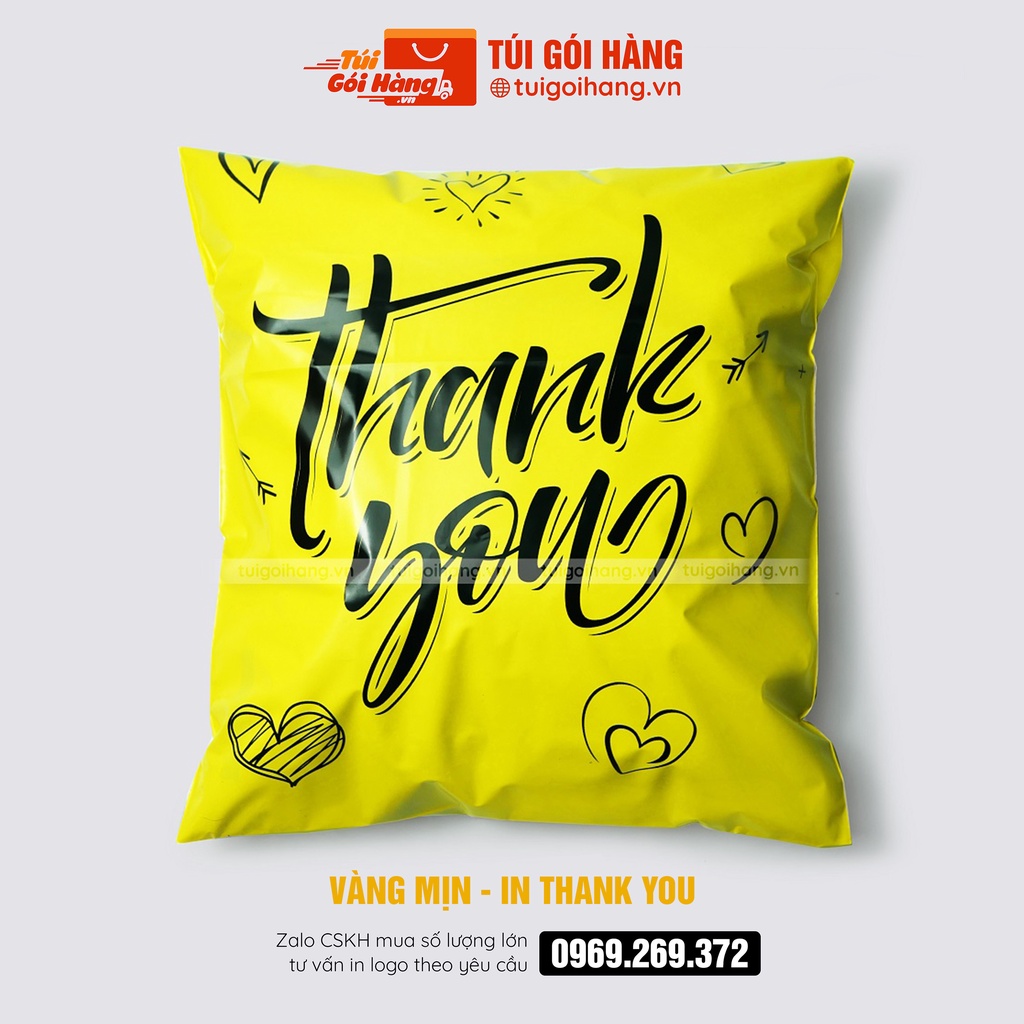 Túi niêm phong in thank you 25x35 TUIGOIHANG cuộn 100 cái - In logo in thương hiệu theo yêu cầu