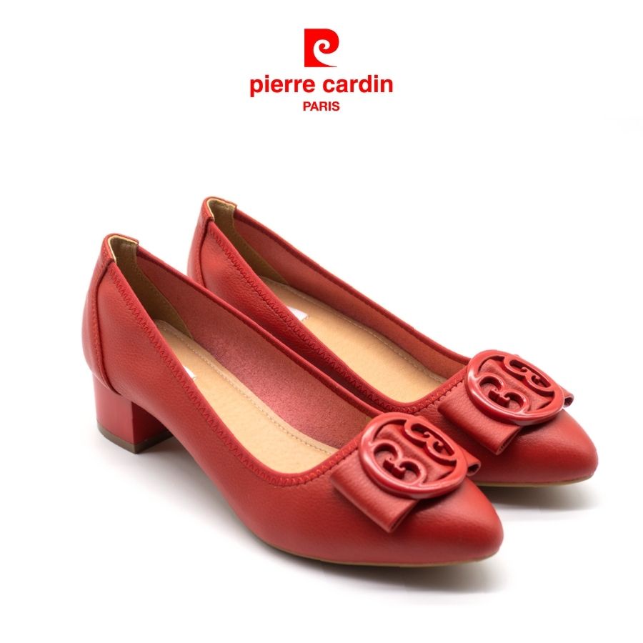 [NEW ARRIVAL] Giày Búp Bê Cao Gót Nữ Chất Liệu Da Cao Cấp, Gót Vuông, Độ Cao 3cm Pierre Cardin - PCWFWSF 161