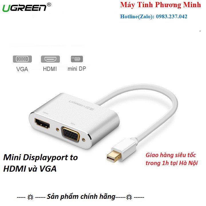 Cáp chuyển đổi Mini Displayport to HDMI và VGA Ugreen 20422 _Bảo hành chính hãng 18 tháng