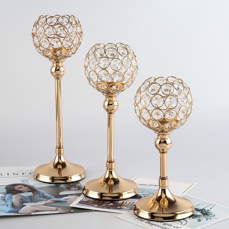 Chân nến hình trụ đính đá pha lê cao 38cm, lọ cắm hoa sang chảnh thích hợp trang trí, decor hàng có sẵn