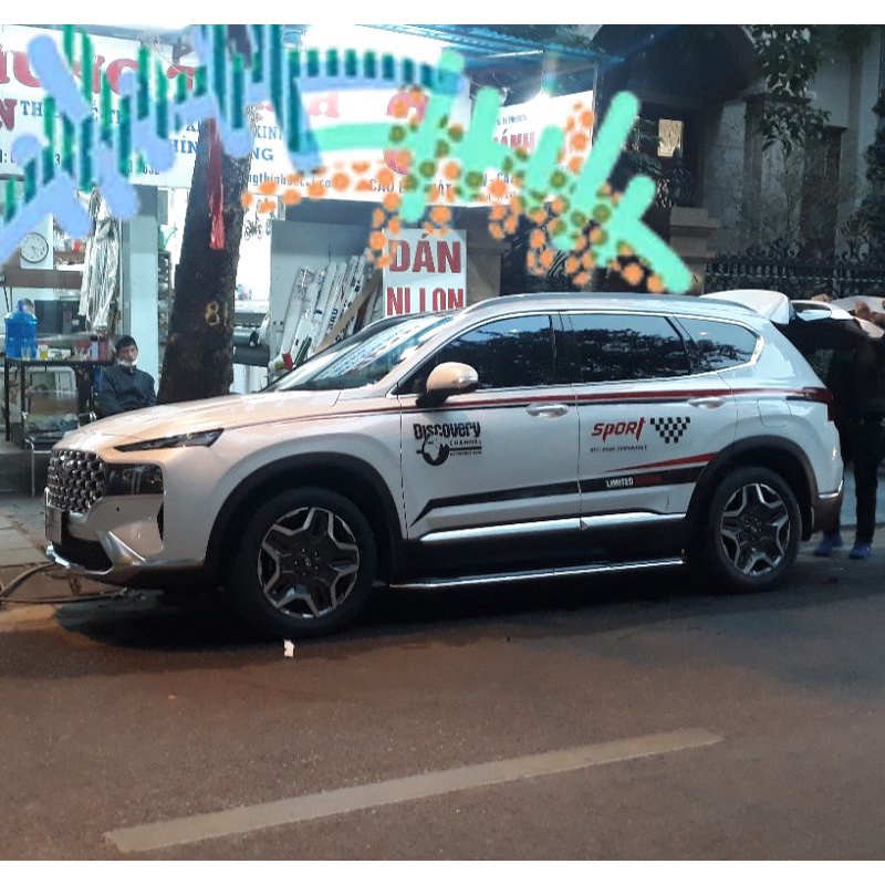 Hình thật) tem thể thao decal dán xe Santafe