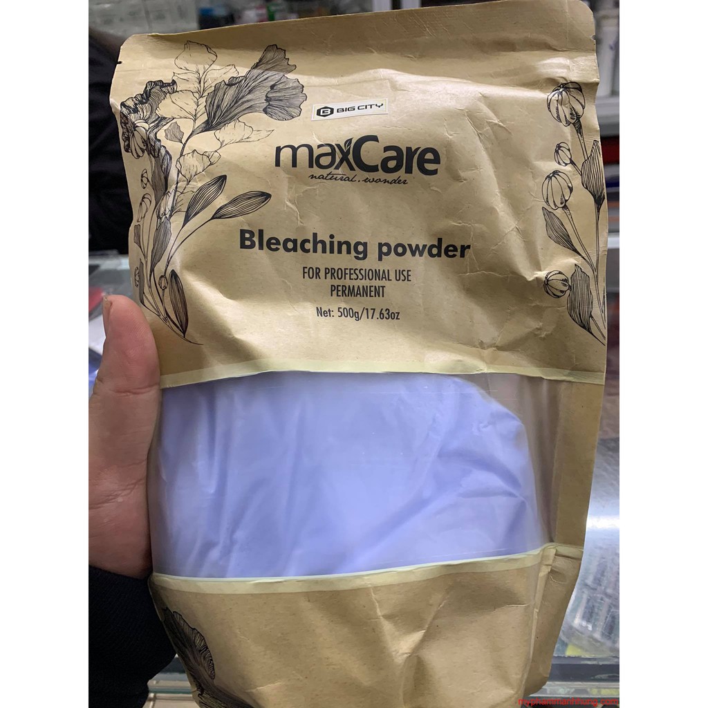 💥[không dát da đầu]100g Bột Tẩy Tóc MaxCare Siêu Mịn An Toàn Cho Mọi Loại Tóc Tặng Kèm Oxi + Găng Tay