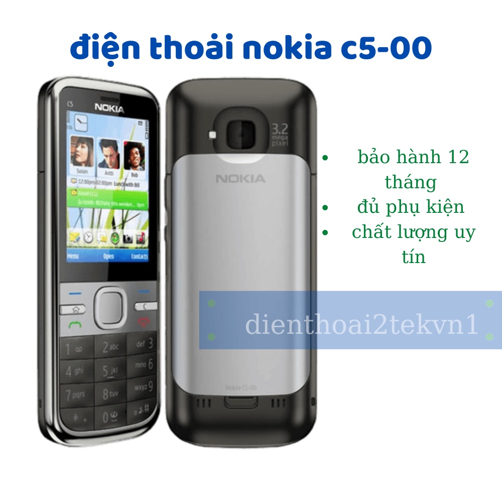Điện thoại nokia cổ c5-00 vỏ kim loại chống gỉ chính hãng-Bảo hành 12 tháng