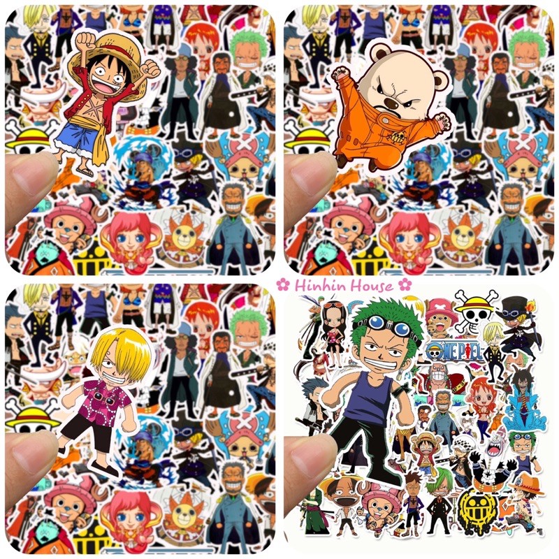 Set 50 Sticker One Piece PVC Chống Thấm Nước Size Lớn - Trang Trí Cả Thế Giới