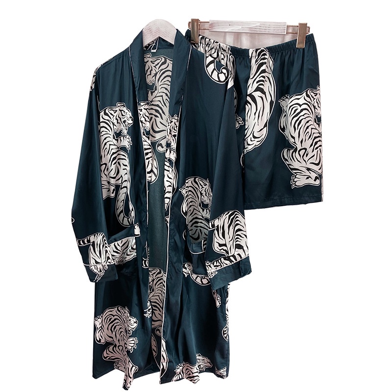 Áo Ngủ Kimono Nam Gợi Cảm - Áo Choàng Tắm Nam Vải Lụa Sang Trọng - Freeship IVY244