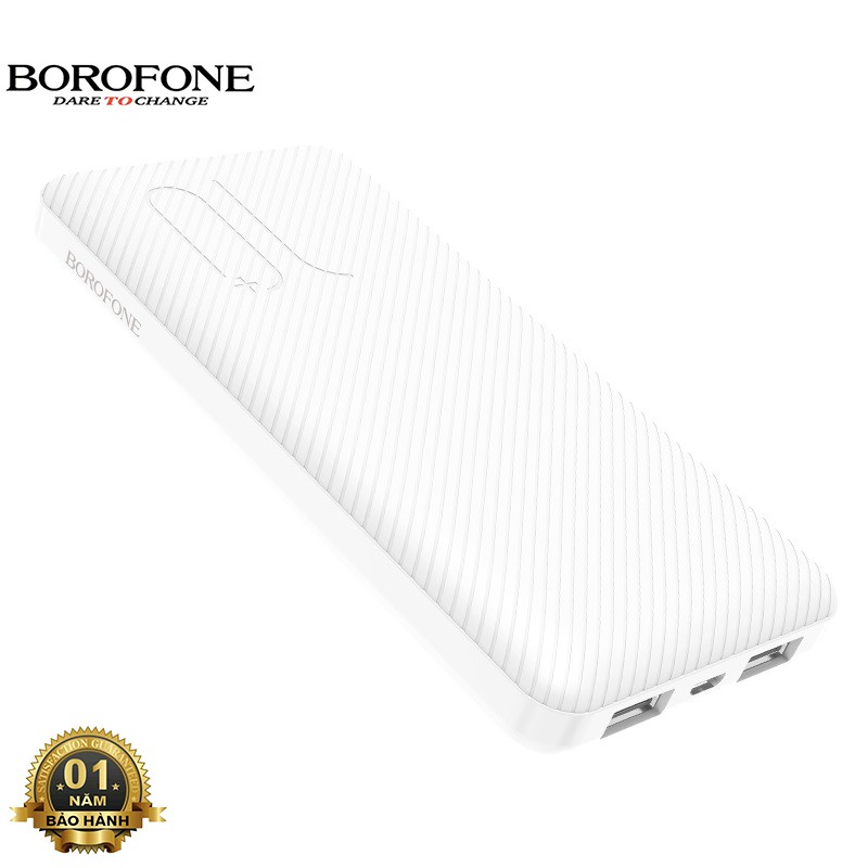 Pin sạc dự phòng 10000mAh Borofone BT28 đèn báo pin, 2 cổng ra, tích điện