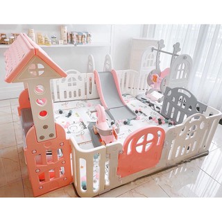 Quây cũi nhựa liên hoàn HOLLA 2021, Set VIP quây cũi cầu trượt xích đu hàng đẹp