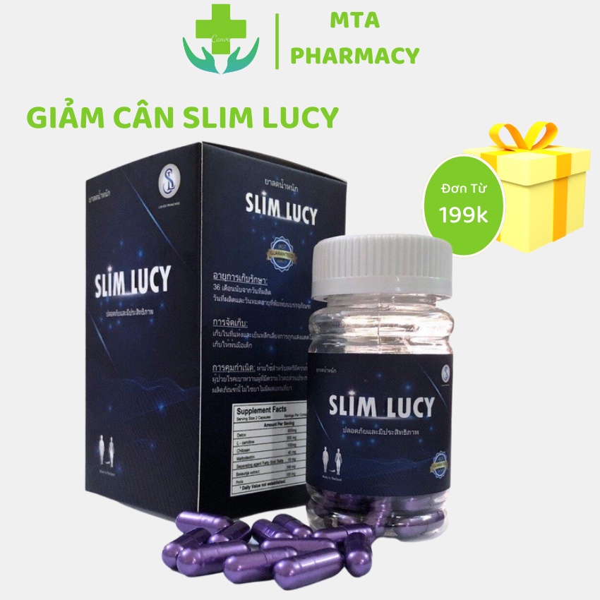 Giảm cân Slim Lucy viên uống giảm cân nhanh cấp tốc hiệu quả an toàn dành cho cơ địa lờn khó giảm Hộp 40 viên