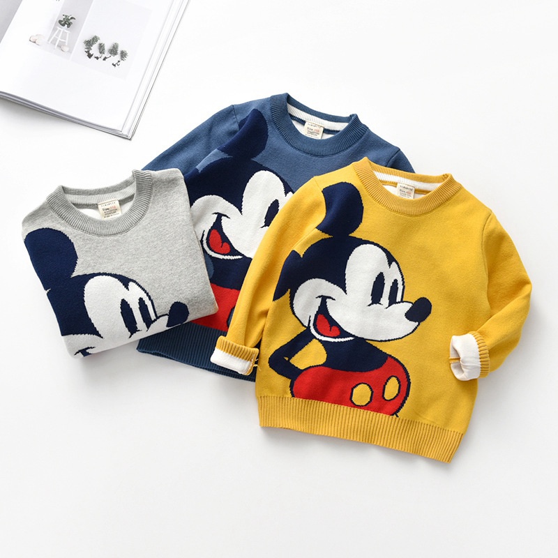 Áo Sweater Dệt Kim Hoạ Tiết Hoạt Hình Cho Bé Gái 0-4 Tuổi