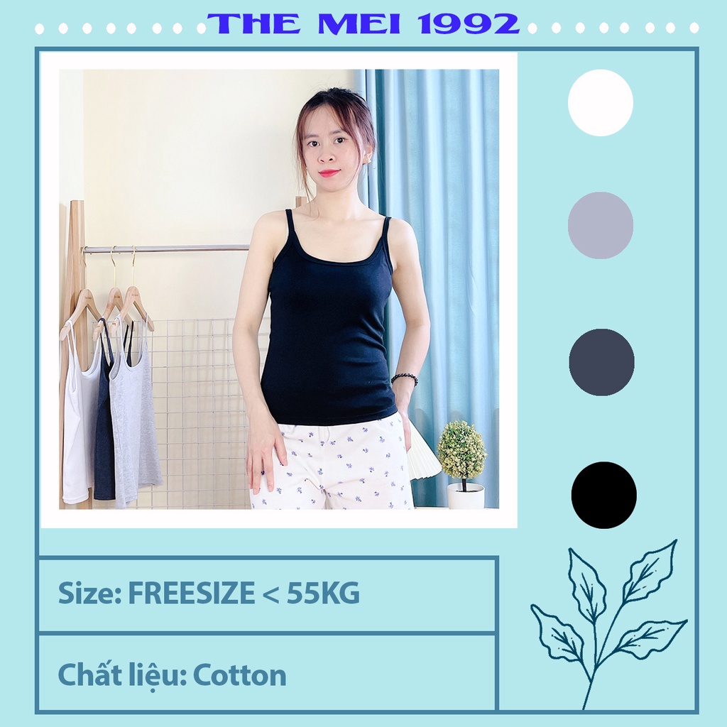 [Mã FAMARAL2 giảm 10K đơn 50K] Áo hai dây nữ THE MEI 1992 - áo 2 dây nữ cao cấp chất len tăm lạnh co giãn siêu xinh | BigBuy360 - bigbuy360.vn