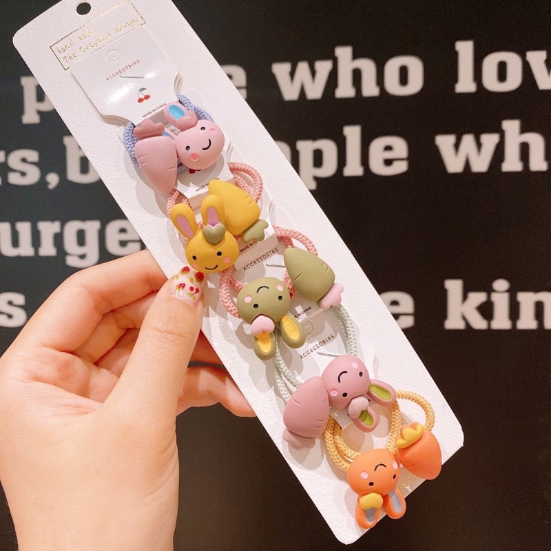 Set 10 chun tóc cho bé hình dễ thương