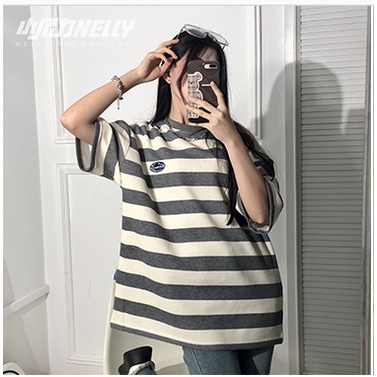 Áo thun T-shirt unisex kẻ ngang bản lớn form rộng