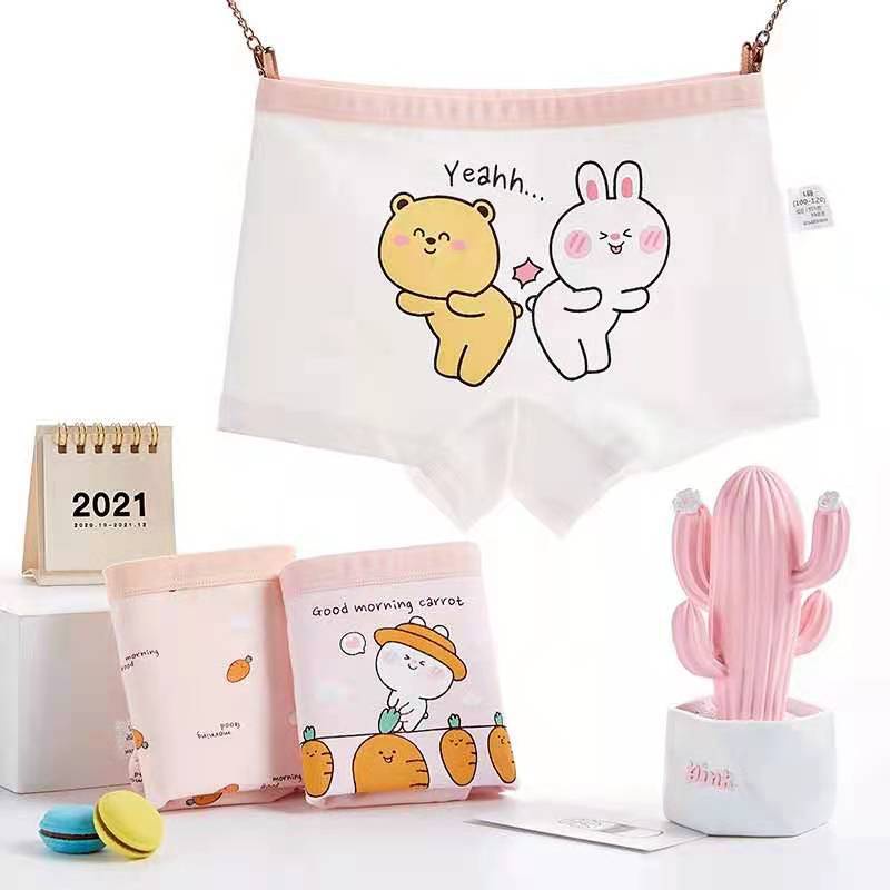 [T09 Hoy trend] Set 3 quần chíp đùi cho bé gái, quần lót trẻ em Maruka Fashion 100% cotton siêu mềm mịn