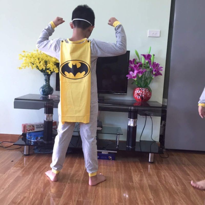 Quần áo trẻ em - Bộ thu đông chất cotton 100% dài tay hình người nhện Batman