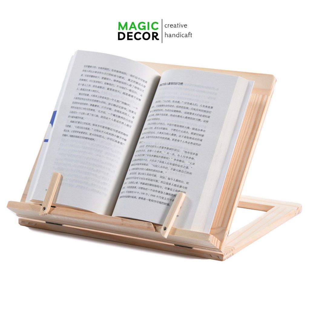 Giá đỡ đọc sách, kẹp điện thoại ipad bằng gỗ cao cấp decor trang trí sang trọng - MAGIC DECOR