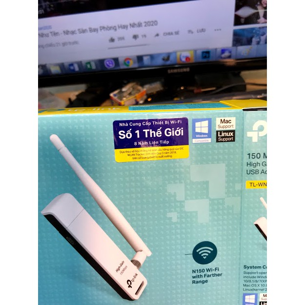 USB thu sóng wifi TP Link TL WN722N chính hãng bảo hành 2 năm. có hóa đơn nhập