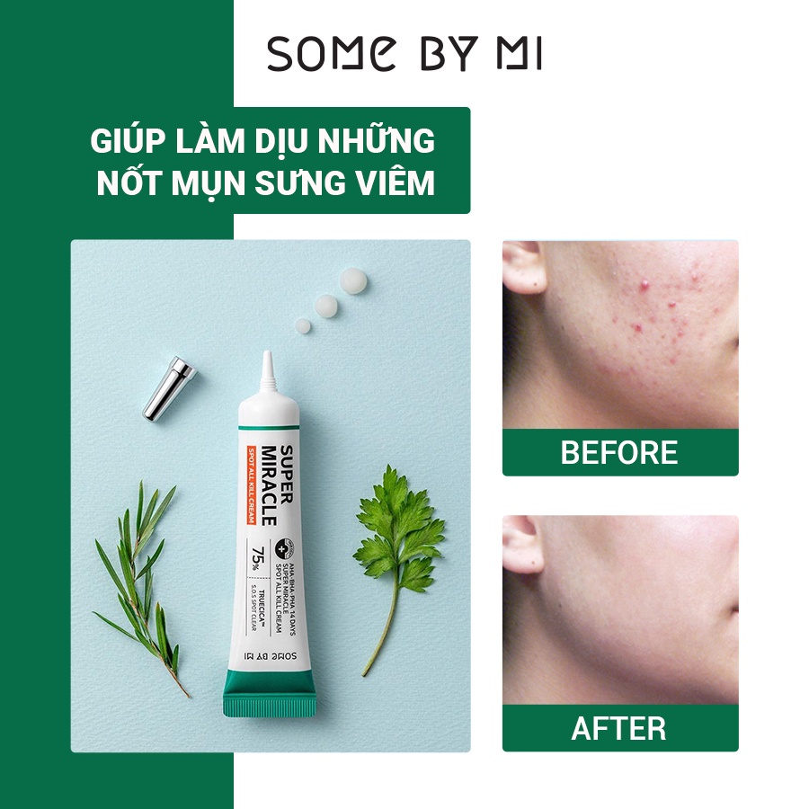 Hàng Công ty  Kem Chấm Mụn Trong 14 Ngày Some By Mi AHA-BHA-PHA 14 DAYS SUPER MIRACLE SPOT 30ml