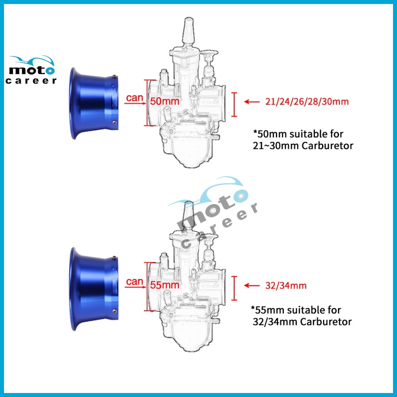 Bộ Chế Hòa Khí Bằng Hợp Kim Nhôm Dày PWK28 50mm Cho Xe Máy OKO KOSO MIKUNI KEIHIN UMA PWK21/24/26/28/30mm PE28/30 CVK26/30