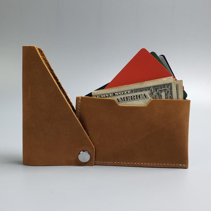 Ví card da bò sáp MN119 - 100% da bò thật, BH 3 năm, ví nhỏ, ví mini