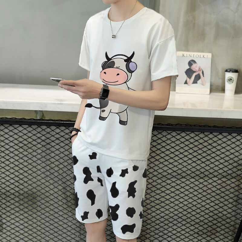Quần short unisex Nam Nữ họa tiết bò sữa siêu hot-chuẩn hình