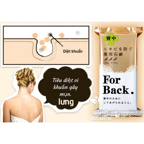 Xà phòng For Back giúp hết mụn lưng Nhật Bản, hết thâm mụn, viem nang lông