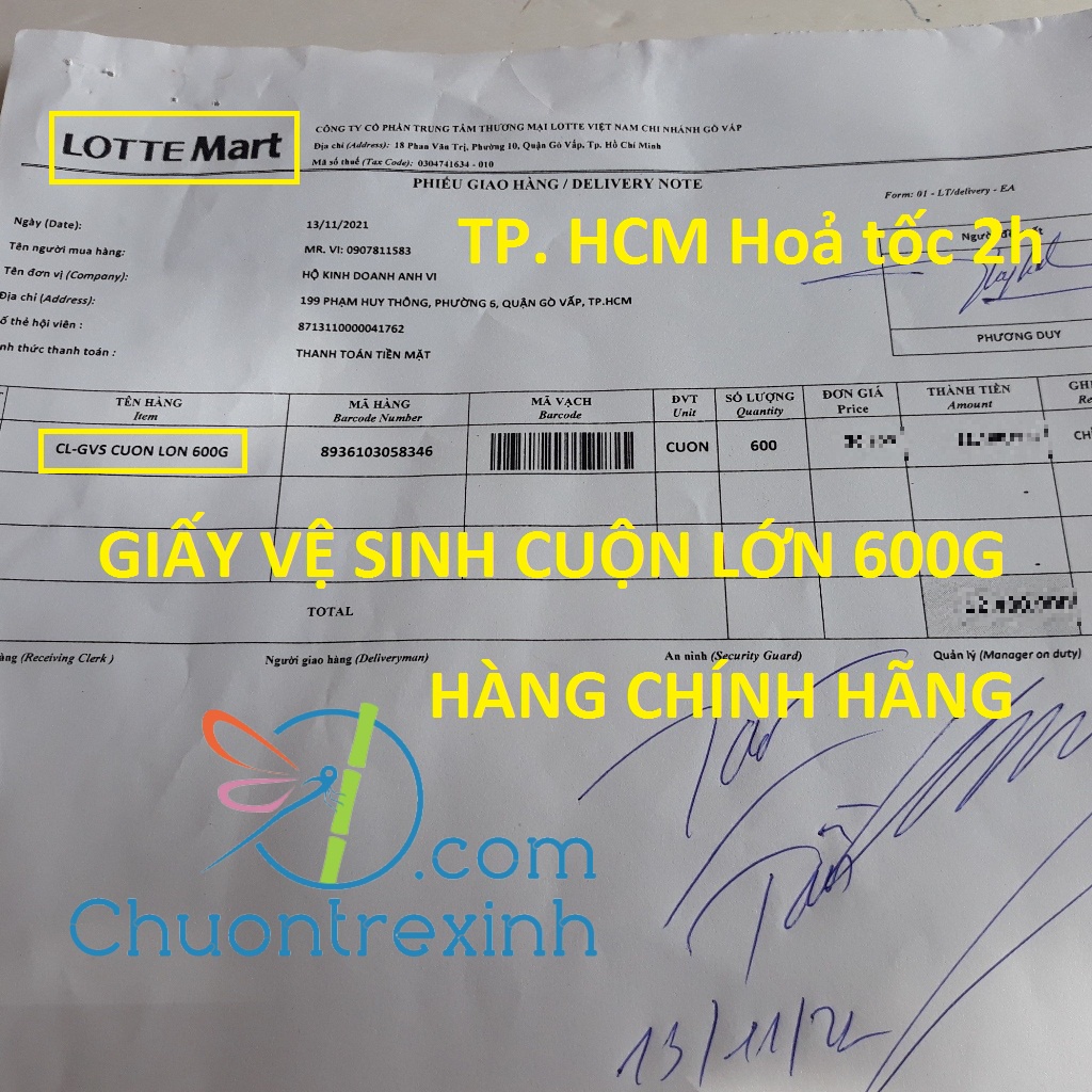 Giấy vệ sinh 2 lớp cuộn lớn 600g Choice L Hàn Quốc giao Grab Nowship (giá dùng thử)