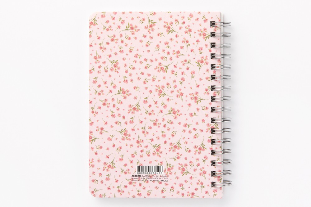 Sổ Lò Xo Ghi Chú Kẻ  ARTBOX Hàn Quốc Họa Tiết Hoa Mùa Xuân Màu Hồng Xinh Xắn