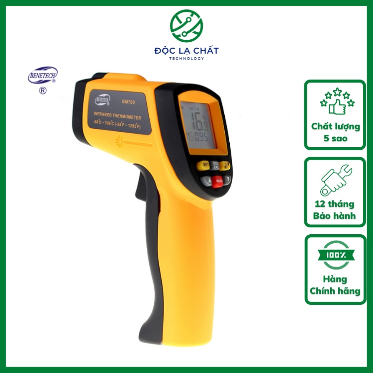 Máy đo nhiệt độ GM700 cảm ứng bức xạ tia hồng ngoại tốt