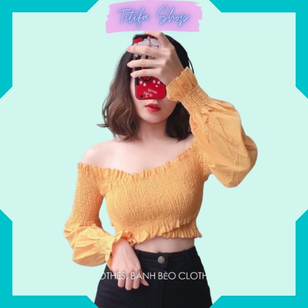 Áo Nhún Đắp Chéo Áo Kiểu Nữ Chất Vải Voan Đẹp - Titifa Shop