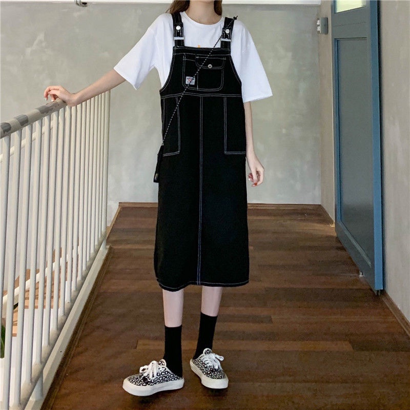 Đầm Yếm Denim Thời Trang Hàn Quốc Cá Tính Cho Nữ 165242 Đầm Yếm Không Tay Phong Cách Retro Hợp Thời Trang