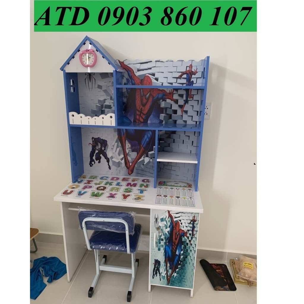Bàn học sinh nhựa Đài Loan cao cấp in hình 3d siêu đẹp kitty doremon- BHSGR HCM