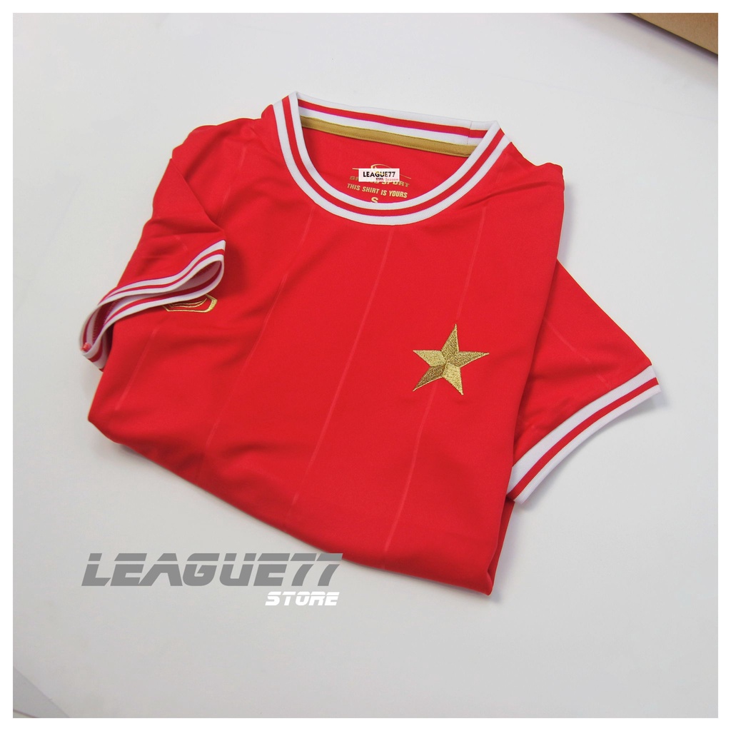 Bộ quần áo đá bóng LEAGUESTORE Đội tuyển Việt Nam - bộ thể thao  màu đỏ bản dành cho fans vải dệt mịn thoáng mát form âu