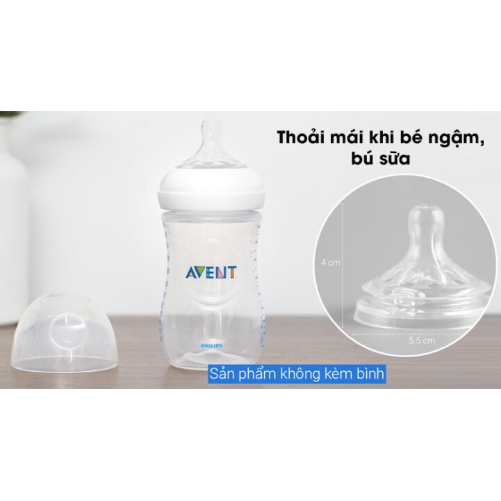 Núm ti silicone Philips Avent Natural cho trẻ sơ sinh, 1 tháng tuổi, 3 tháng tuổi, 6 tháng tuổi.