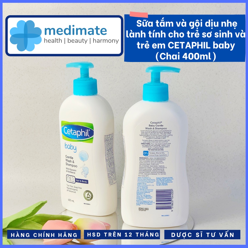 Sữa tắm và gội cho trẻ em CETAPHIL Baby 2 trong 1 dịu nhẹ, an toàn, lành tính cho bé