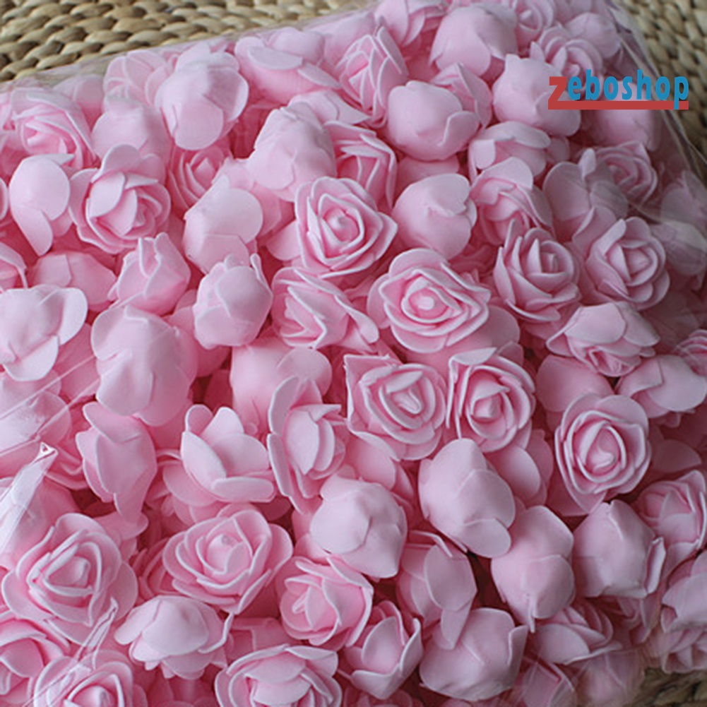 Set 500 Bông Hoa Hồng Giả Bằng Xốp PE Dành Cho Trang Trí Nhà Búp Bê / Tiệc Cưới DIY