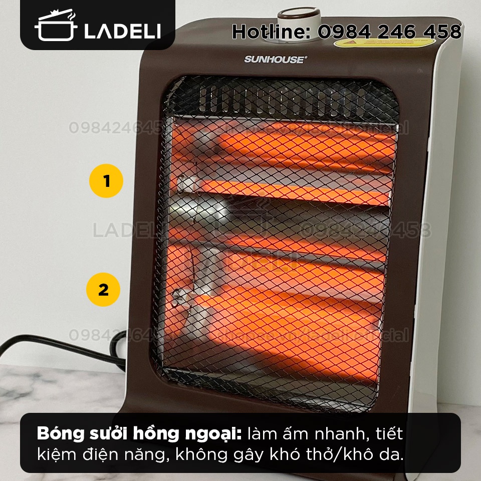 Sưởi điện hồng ngoại SUNHOUSE SHD7023 làm ấm nhanh