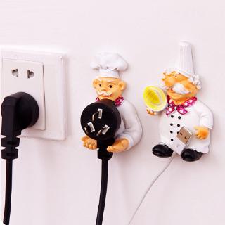 Móc Treo Phích Cắm Dán Tường Hình Đầu Bếp Hoạt Hình Đáng Yêu