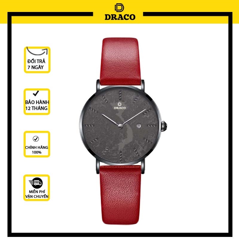 Đồng hồ nữ DRACO d22-stn03 “vietnamese girl” dây da đỏ